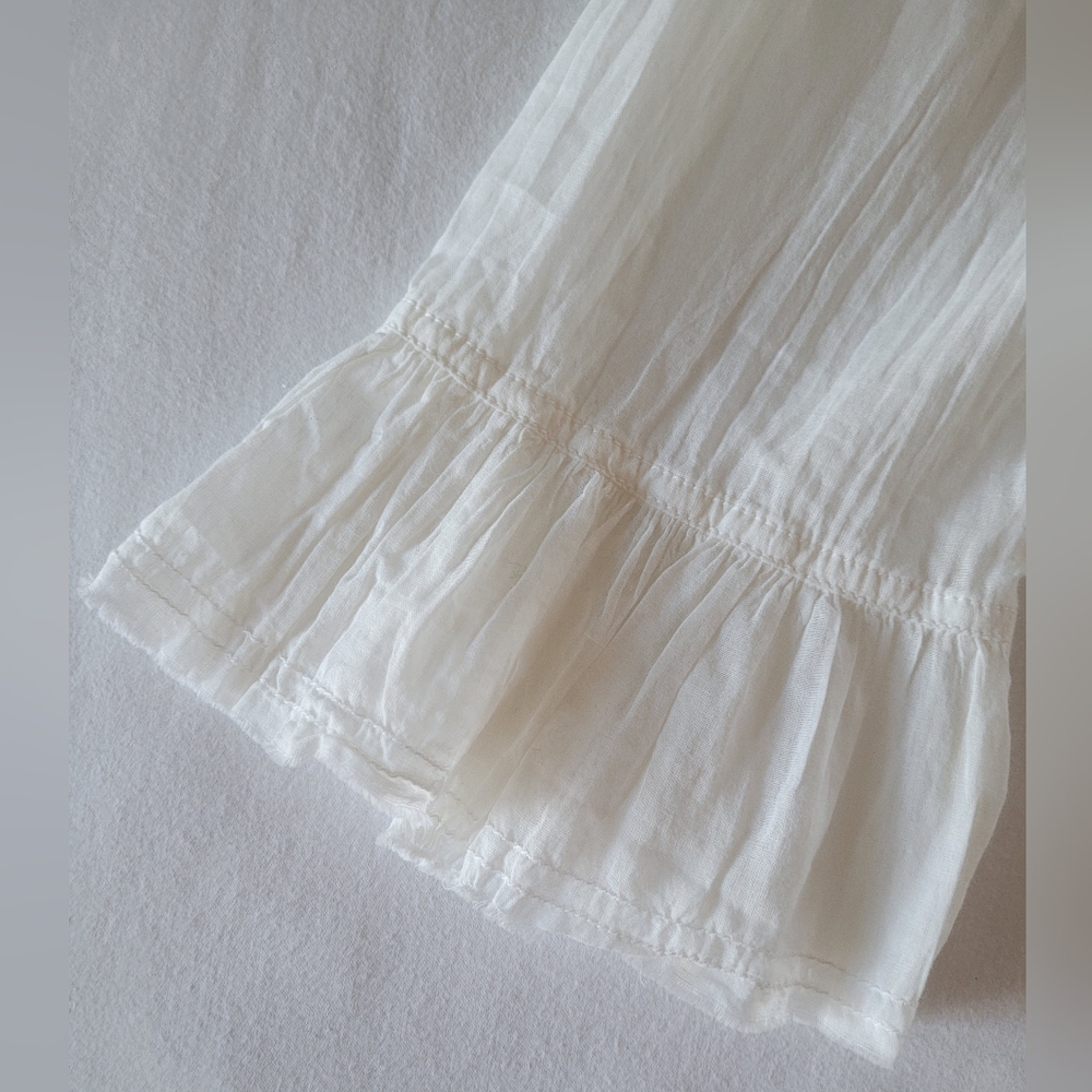 Free People White Ruffled Button-Front Blouse - Picture 10 of 16